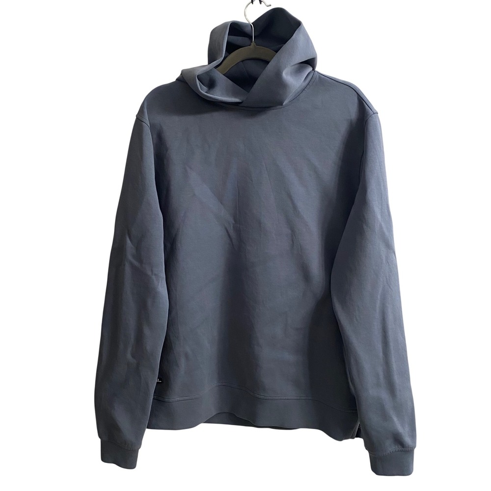 BYLT Premium Basics Mens Hoodie Slate Blue Gray Scuba Hood MTPS0485 L